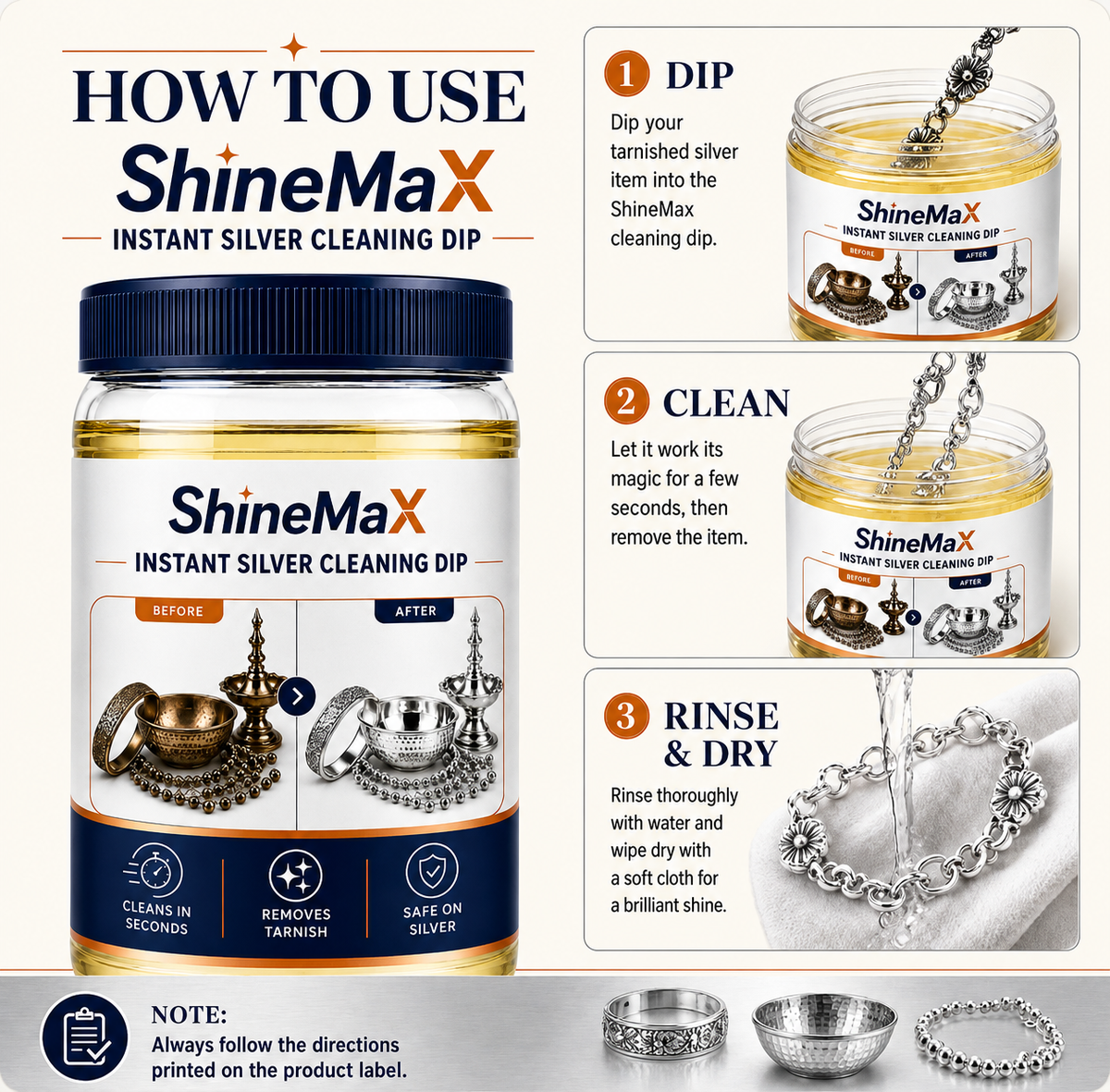Instant Silver Cleaner (Buy 1 Get 1 FREE ) Festive Dhamaka  🔥